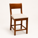 Wooden dining chair with cream upholstered seat
